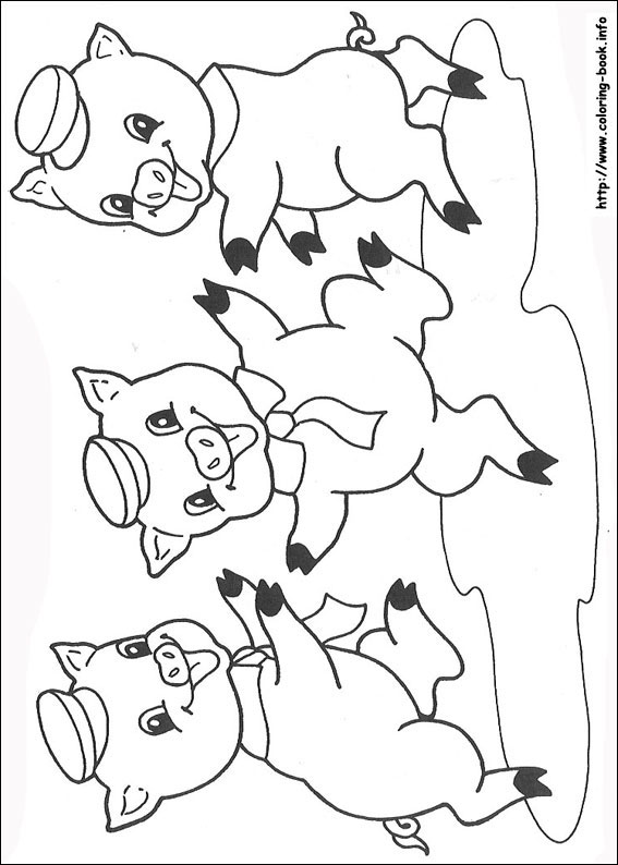 The three little pigs coloring picture